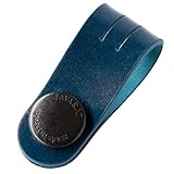 [タバラット] コードクリップ ロング ケーブル バンド 本革 日本製 コードバン イヤホン クリップ (ネイビー)