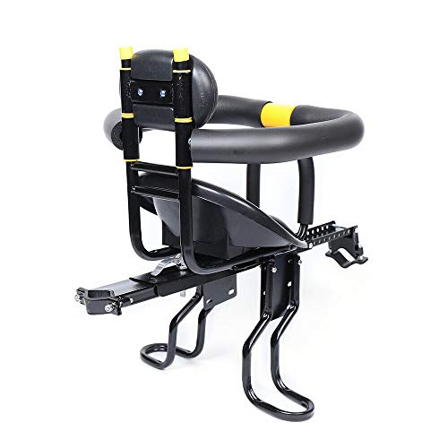 image for CNCEST Child Bike Seat with Foot Pedal, Front Mounted Child Bicycle Se