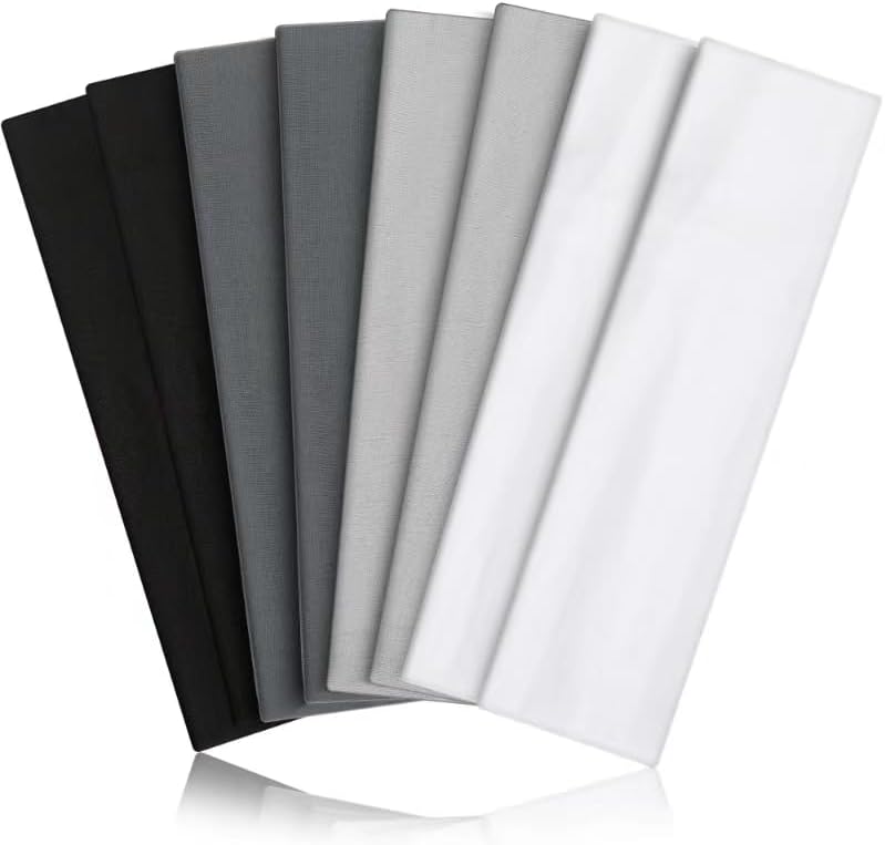 8PCS Summer-Exclusive Non Slip Sports Elastic Soft Running Fashion Headbands Absorb Sweat for Women & Men Working Out, Travel