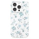 VELVET CAVIAR for iPhone 16 Pro Case Coquette Flowers - Compatible with MagSafe [10ft Drop Tested] - French Blue Floral