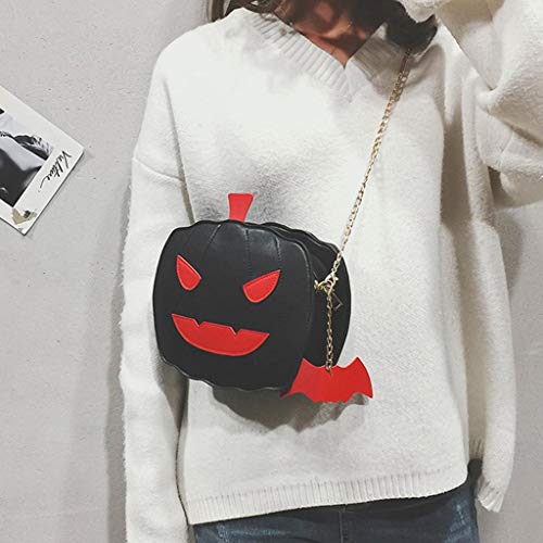Tongina Bolsa de abóbora feminina saco de doces de halloween pequeno diabo bolsa de ombro mensageiro