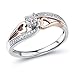 Diamond Promise Ring in 10k Rose Gold and Sterling Silver 1/10 cttw - Ring Size 5