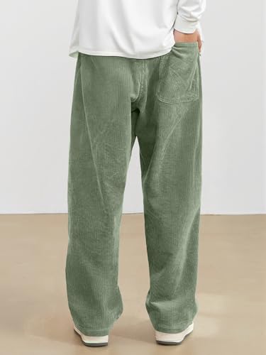 Image of JMIERR Mens Corduroy Pants Wide Leg Baggy Sweatpants | Loose Fit Joggers, Elastic Waist Drawstring, Casual Sweatpants, Vintage Pants, Fall Winter Fashion, Streetwear