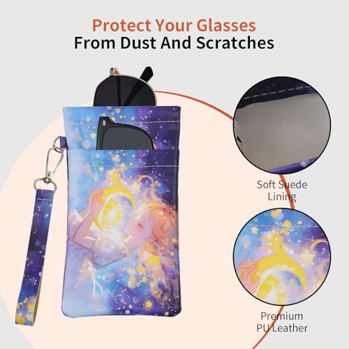 Image of Double Eyeglass Case Soft Dual Glasses Case for Women Men Travel Squeeze Top Sunglasses Cases Eyeglasses Pouch