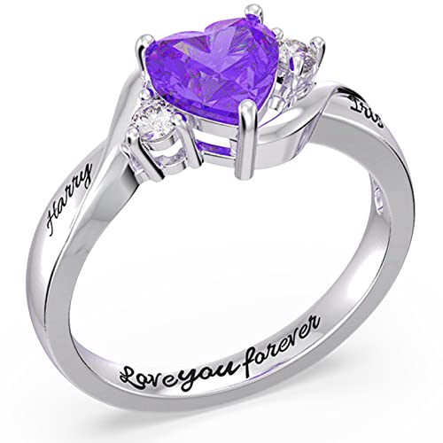 Shusukue Custom Graduation Rings For Women 2023 Sterling Silver High School College Class Ring Personalized Birthstone Ring Graduation Gift Birthday Jewelry Gifts For Girls Graduates #TOP2