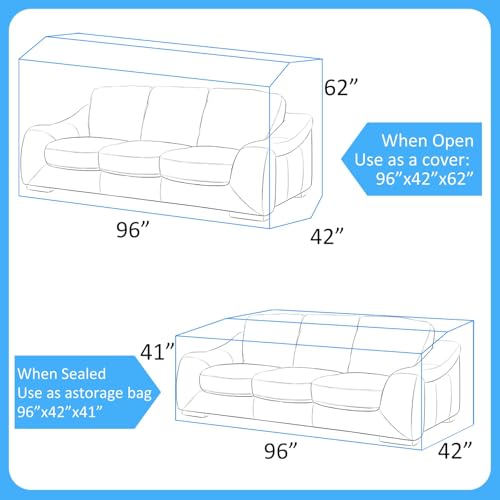 Belinlen 96 x 42 x 62 Inch Plastic Waterproof Couch Cover for Sofa by Belinlen - Image 2