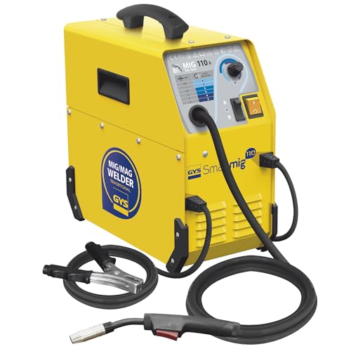 GYS - SMARTMIG 110 - Poste à souder - Inverter - MIG/MAG - Sans Gaz - Ø 0.9-230 V - Livré avec câble de masse et torche Jaune