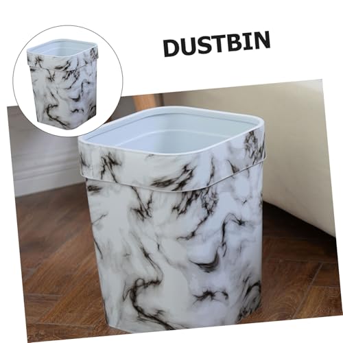 Caneca de basura rectangular de plástico blanco miniatura 6