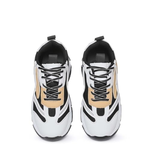 Celbreez Women's Fashion Sneakers Platform Light Weight Sneakers Chunky Sneakers for Women Lace Up Pull Tabs Sneakers for Women 7