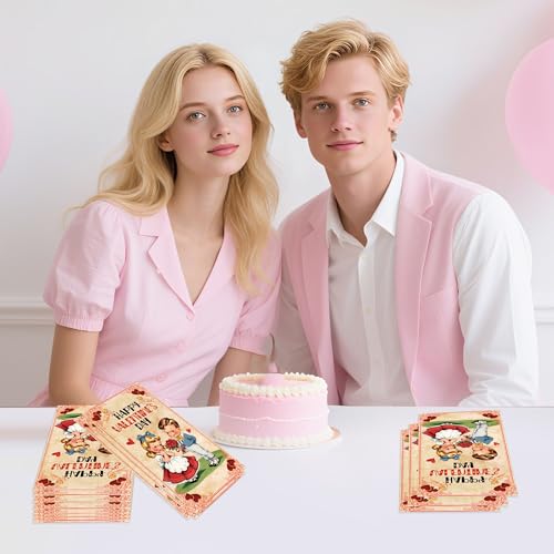 image for EoBeCy 100 Pcs Valentines Day Napkins, Vintage Cupid Kids Party Napkin