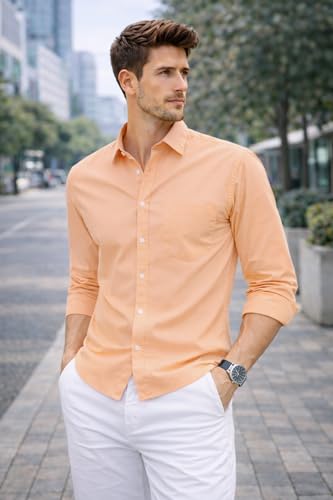 Image of Ben Martin Shirt for Men | Regular Casual Shirts for Mens' | Men's Casual Shirt's Slim Fit | Full Sleeve Cotton Shirts for Men's | Solid Shirt's for Mens Stylish | Formal & Casual Office Wear Shirts