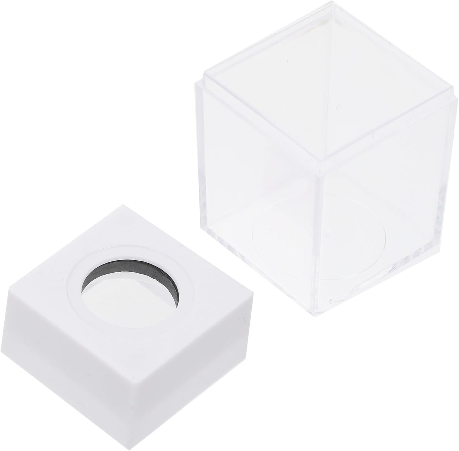 2Pcs Creative Paper Clip Holders Transparent Multi-functional Organizer Boxes for Desk Storage Plastic Containers for Stationery Pens Makeup Brushes and Office Supplies