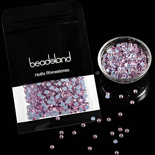 Image of BEADSLAND Hotfix Rhinestones, 1440pcs Flat Back Crystal Rhinestone Craft Clothes DIY Decoration, Light Pink, SS12, 3-3.2 mm