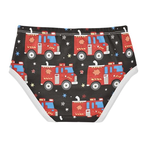 Wusikd Red Fire Truck Girls' Underwear Cotton Blue Lights Girls Briefs Soft Toddler Underwear 2T2
