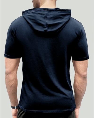 Image of Noble Monk Men's Regular Fit Hoodie T-Shirt for Man |Half Sleeves Tshirt for Men | Casual Wear Stylish T-Shirt for Man | Gym Tshirt for Men