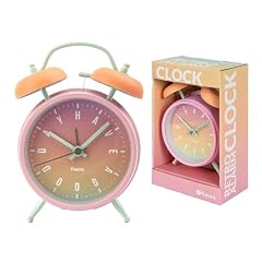 Fisura – Gradient Analog Alarm Clock Without Ticking, with LED Night Light & Writable Message Board
