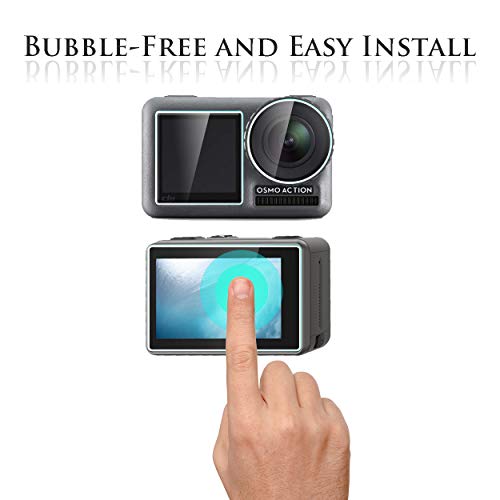 Orzero (3 Sets) Tempered Glass Screen Protector Compatible For Dji Osmo Action, 3 Screen Protector Plus 3 Lens Protector, Anti-Scratch Bubble-Free High-Definition (Lifetime Replacement) #TOP4