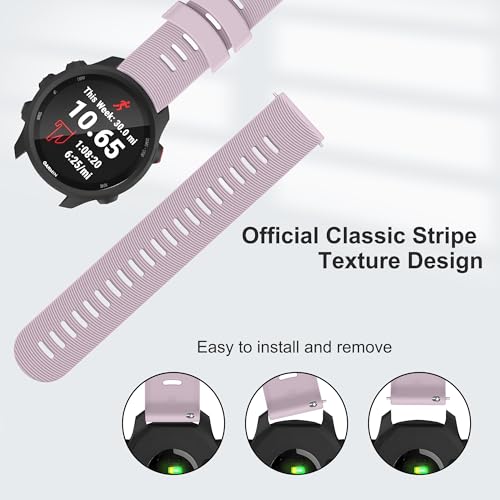 Image of Tobfit 20mm Straps Compatible with Garmin Forerunner 165 /165 Music, Forerunner 55 /158,245 /245 Music, 645 /645 Music Band for Women Men, Silicone Strap for Garmin Watch