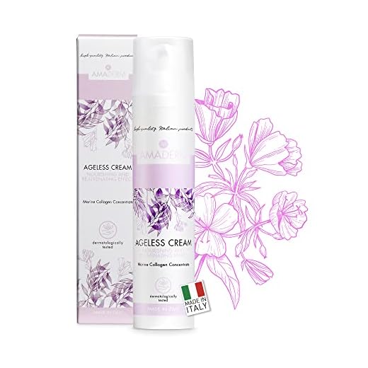 AMADERM Ageless Cream 50ml | Crema Facial Antiarrugas y Antiedad Mujer Más de 35 | MADE IN ITALY Colágeno Marino, Vitamina E, Péptidos | FENOXIETANOL FREE
