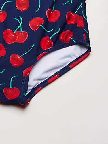 Kanu Surf Girls' Morgan Floral Ruffle 1-Shoulder 1-Piece Swimsuit, Addie Navy, 143