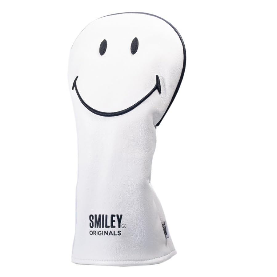 Smiley Golf Club Headcover - Classic Fairway - White