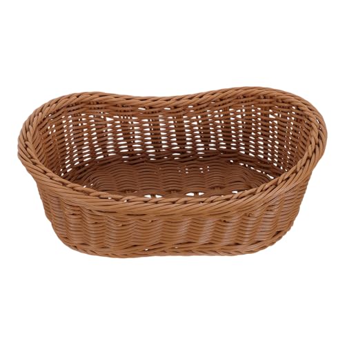Angoily Cesta de mimbre para pan: cesta con forma de lingote, decoración Feng Shui, bandeja de almacenamiento de ratán sintético con 2 compartimentos para la fiesta del Año Nuevo chino 2026,