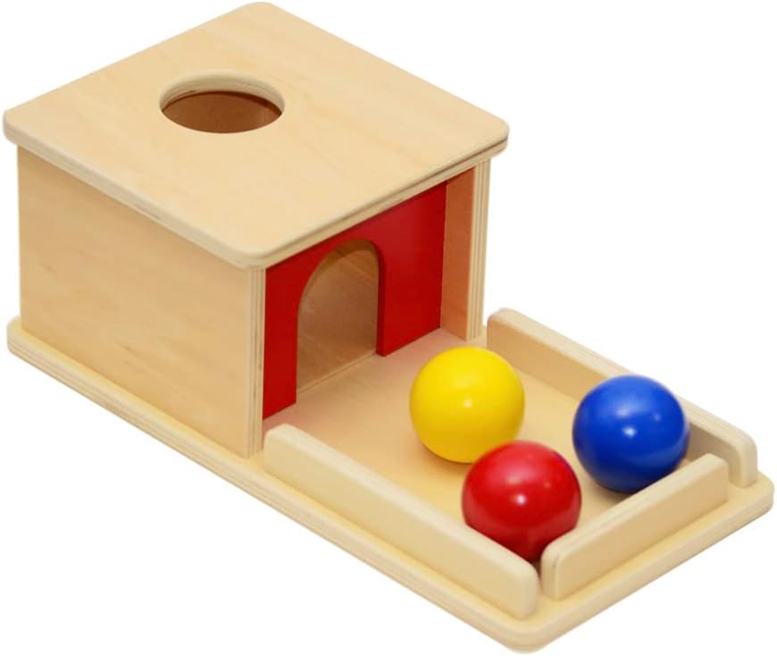 Elite Montessori Object Permanence Box with Tray Three Color Balls image 2