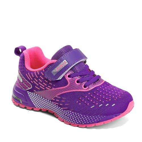 Image of KUBUA Kids Running Shoes for Boys Sneakers Girls Gym Tennis Shoes Toddler Sport Athletic Violet 13 Little Kid