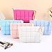Beayuva Puffer Quilted Makeup Bag Travel Cosmetic Bag Portable Puffy Checkered Toiletry Pouch Skincare Organizer Purse Pencil Case (Hot Pink)