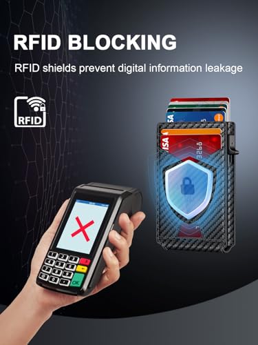 Wallet for Men, Slim Minimalist Wallet with Money Clip ＆ ID Window, RFID Blocking Pop-Up Credit Card Holder, Smart Auminum Mens Wallet Holds 9-13 Cards (Magnetic Closure, Gift Box)4