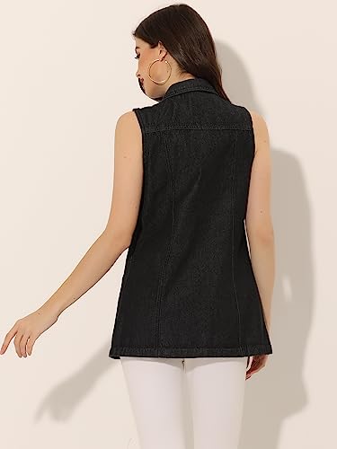 Gilet en jean pour sublimer une tenue veste noire sans manches