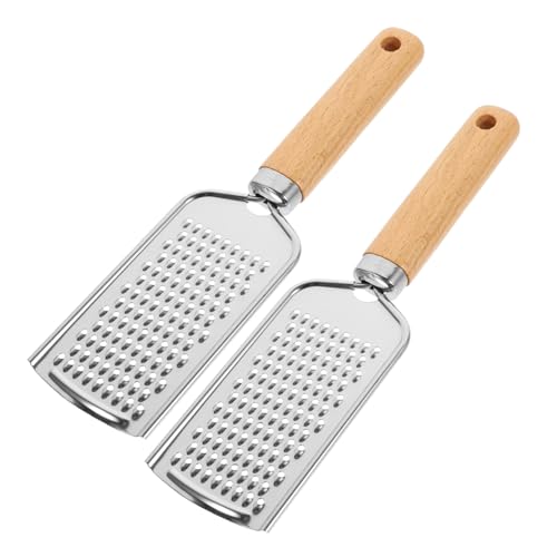 Ralladores de Acero Inoxidable con Mango de Madera 2 Pzas miniatura 1