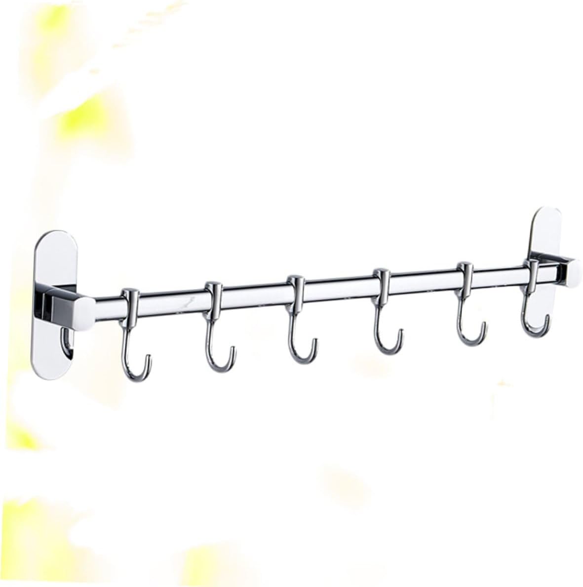 Wall-Mounted Kitchenware Storage Rack Stainless Steel Hanger No-Punch Installation Multi-Functional Cutter Hook Shelf for Home Use