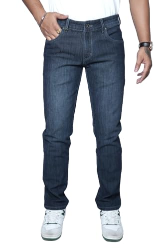 Image of Men's Premium Straight Fit Jeans | Cotton Rich Breathable Denim Pants for Men | Comfortable Regular Wear Casual Jeans