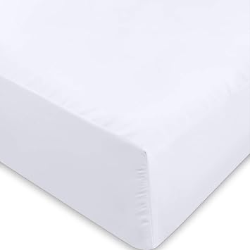 White Cal-King Fitted Sheet, 1 Soft Poly-Cotton Sheet, Hotel Quality Deep Pocket Cal-King Fitted Sheets, Luxurious Hotel Quality, Elegant, Breathable, and Durable by- Pacific Linens