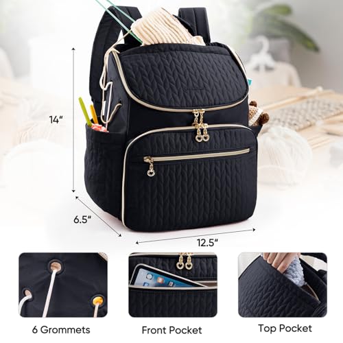 MYBAGZING Mochila grande de crochê, organizador de bolsa de crochê, organizador de armazenamento de