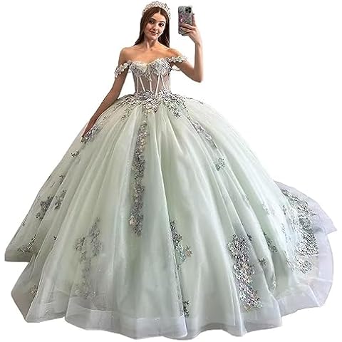 Mouccy Sparkly Lace Quinceanera Dress Cover