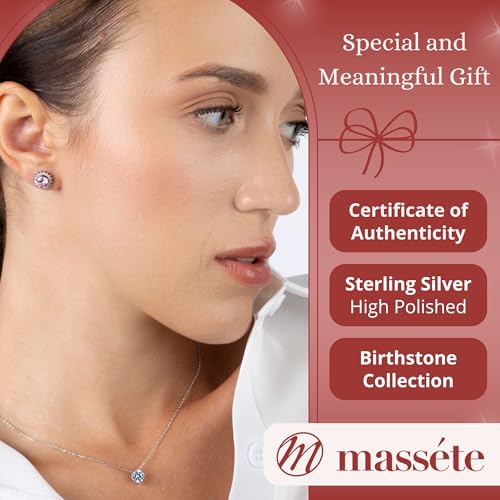 Sterling Silver Floating Solitaire Necklace Pendant for Girls Simulated Birthstone3