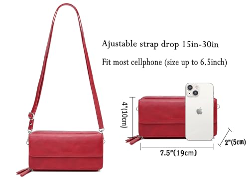 Image of Lanyani RFID Crossbody Wallet Wristlet Purse with Phone Pocket For Women Vegan Leather