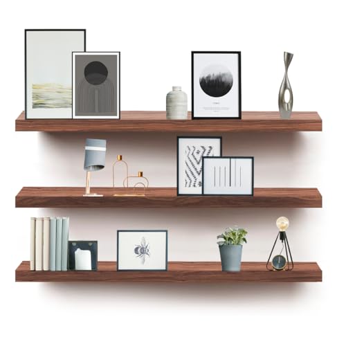 Libreros Y Estantes, Tools KITUL 3 Repisas Flotantes Modernas Minimalistas Melamina 80x20 Cm (Nogal Neo)
