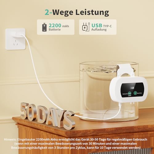 YAOBLUESEA Système d'irrigation automatique - Goutte à goutte pour intérieur et jardin - Tuyau 10 m, 10 goutteurs – vue 5