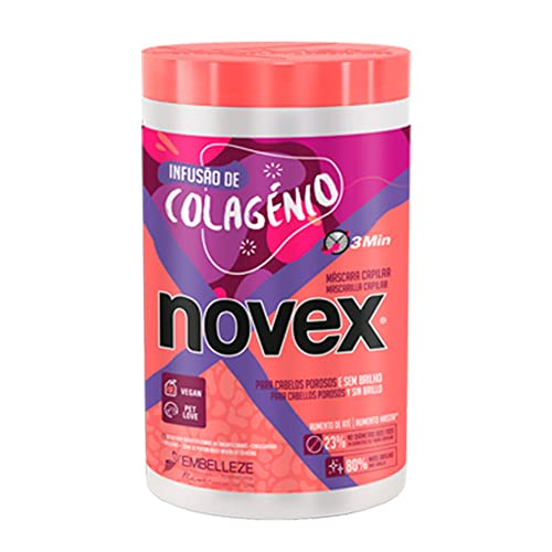 NOVEX Collagen Infusion Hair Mask for Stronger Thicker and Shinier Hair, 400g/14.1oz - Hair Conditioning Mask with Natural Ingredients, Vegan, Not Tested on Animals