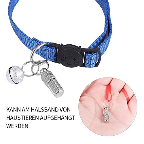 tiopeia 6 Stück Adressanhänger für Hunde Katzen, ID Tag Hundemarke Tiermarke mit Schlüsselringe und Wasserdicht Pillendose für Katzenhalsband Hundehalsband