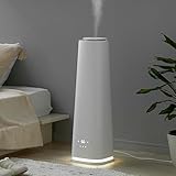 LOWYA ロウヤ 加湿器 ハイブリッド式 加熱超音波式 アロマ加湿器 静音 タワー型 11L 大容量 おしゃれ リモコン付き ホワイト