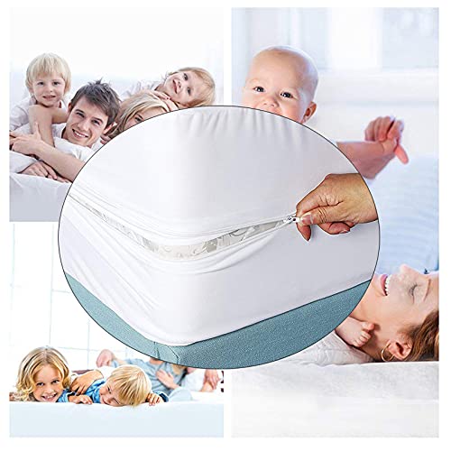Coprimaterasso super king con cerniera, impermeabile, con cerniera, per letto super king size, lenzuola adatte per letti grandi, morbidi, lavabili e traspiranti, 30 cm profondi (180 x 200 cm)