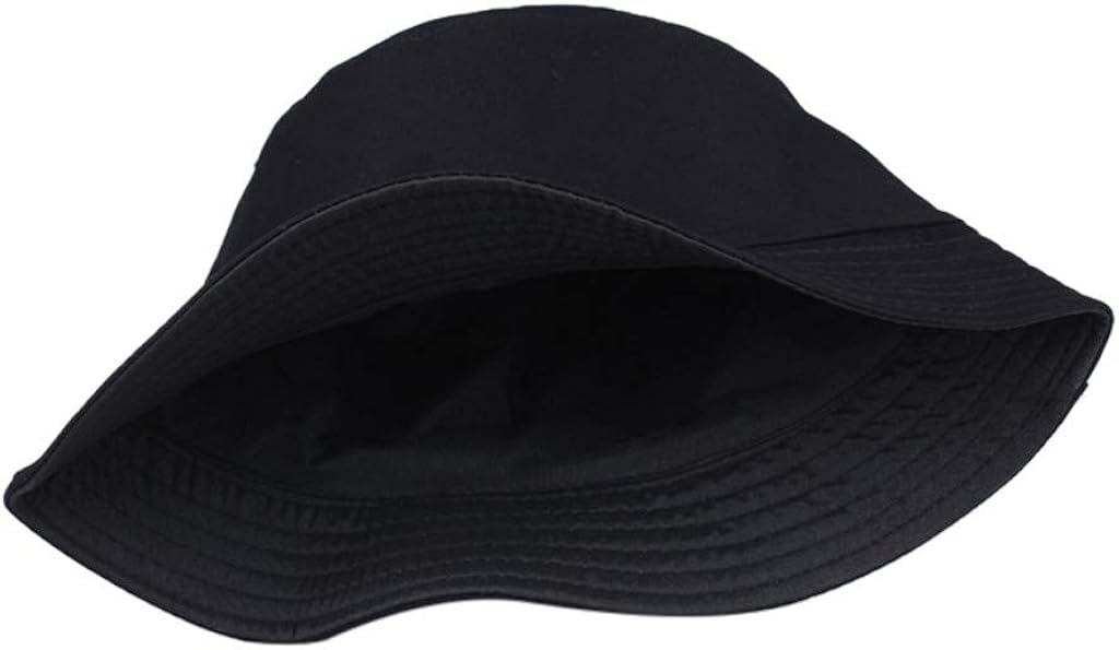 DIOMOR Unisex Cotton Classic Foldable UPF 50+ Sun Hat Outdoor Pure Color Floppy Bucket Hat UV Sun Protection Beach Cap Black at  Men’s Clothing store