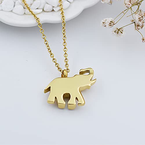 Cute Elephant Cremation Jewelry for Ashes Memorial Jewelry Cremation Urn Necklace Urn Jewelry Memorial Pendant for Pet/Human (Gold) by MemoryU - Used condition - Image 4