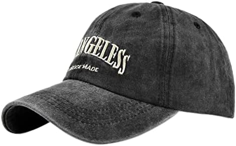 YULOONG Vintage Baseball Cap Embroidery Los Angeles Washed Denim Trucker Cap 100% Cotton Sun Hat for Men Women Adjustable