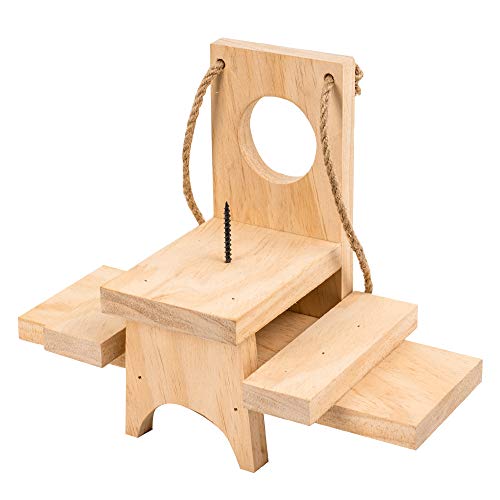 FUNPENY Wooden Squirrel Feeder for Outside, Outdoors,Hanging Squirrels Picnic Table Chipmunk Bench Feeders House with Corn Holder for Outdoor,Garden,Yard