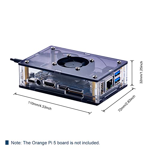 Orange Pi 5/5B Case with 40mm Fan Heatsinks Kit